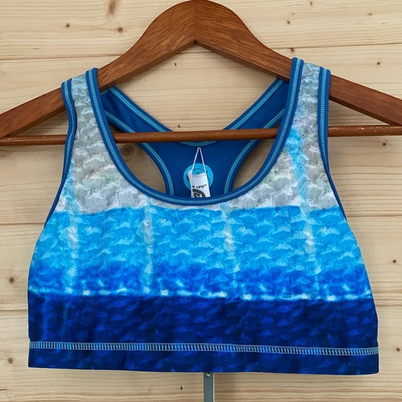 WAVE LIFE Women's Medium Vibrant Blue Marlin Reversible Style Razor Back Top - Picture 1 of 7